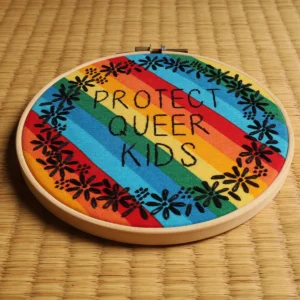 Lonely Mountain Embroidery | Protect Queer Kids
